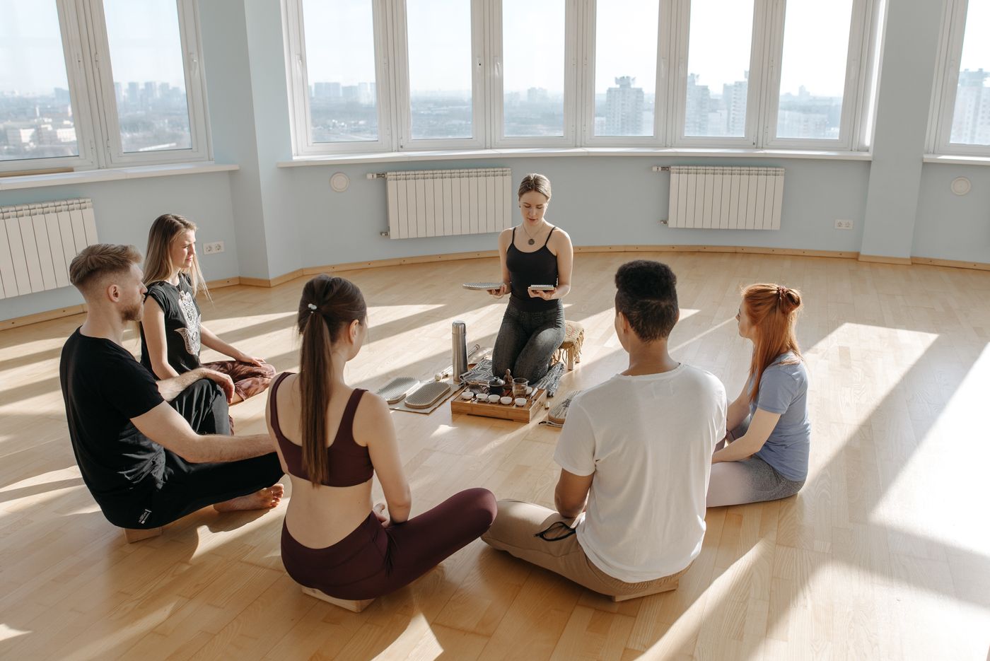 Sunlit room for meditation and breathwork